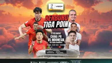China vs Indonesia, Akses Link Streamingnya di area area Vision+