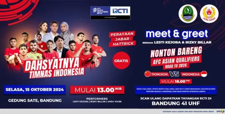Dahsyatnya Timnas Indonesia Hadir di dalam tempat Bandung: Nonton Bareng Timnas Indonesia vs Tiongkok juga Meet & Greet dengan Bintang Tamu Spesial!