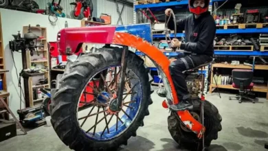 Gahar, Sepeda Motor Hal ini adalah Menggunakan Roda Traktor