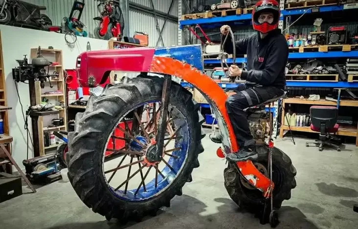 Gahar, Sepeda Motor Hal ini adalah Menggunakan Roda Traktor